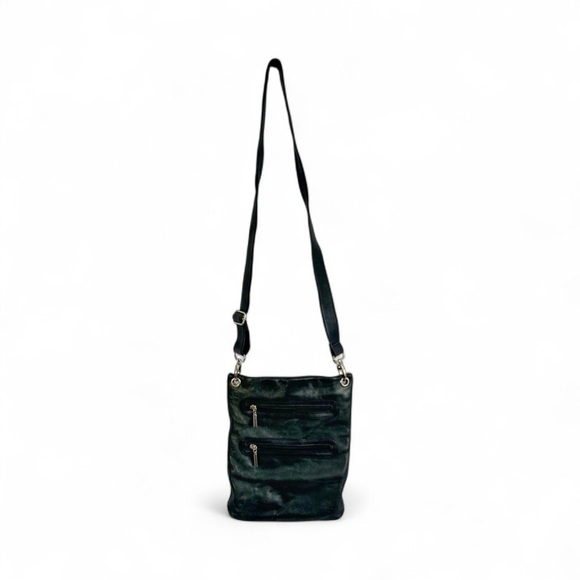 MARGOT BLACK LEATHER CROSSBODY BAG WITH ZIPPER POCKETS WOMAN - Picture 3 of 10